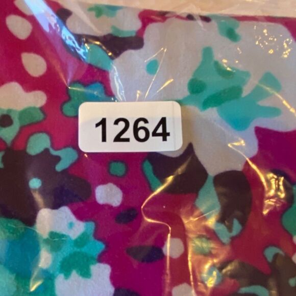 1264 LuLaRoe Leggings Size OS Pink Green White Abstract Floral Print New - Picture 4 of 4